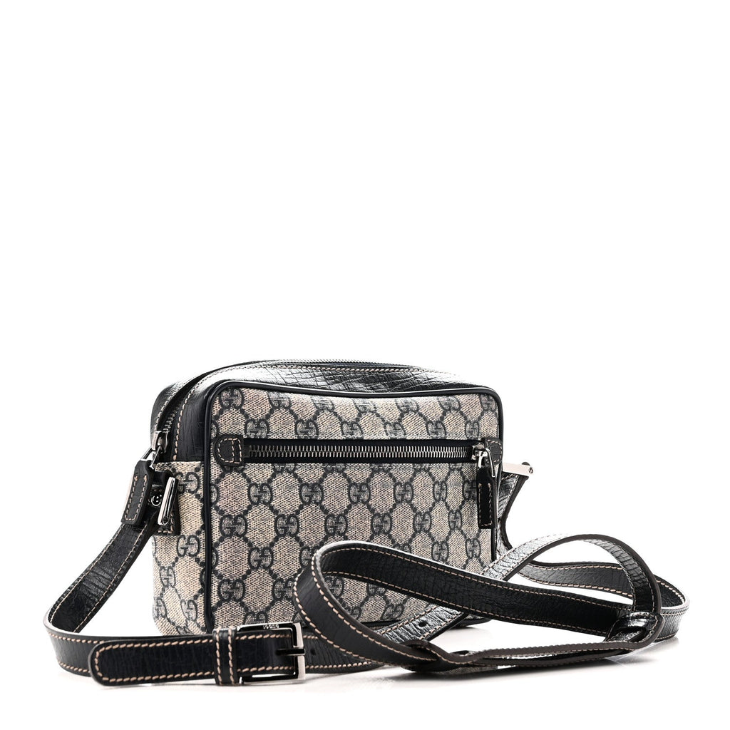 GG Supreme Monogram Web Small Shoulder Bag Navy
