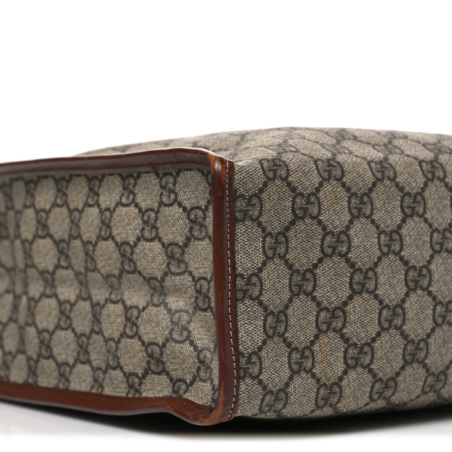 GG Plus Monogram Small Signature Web Loop Vertical Tote Light Brown