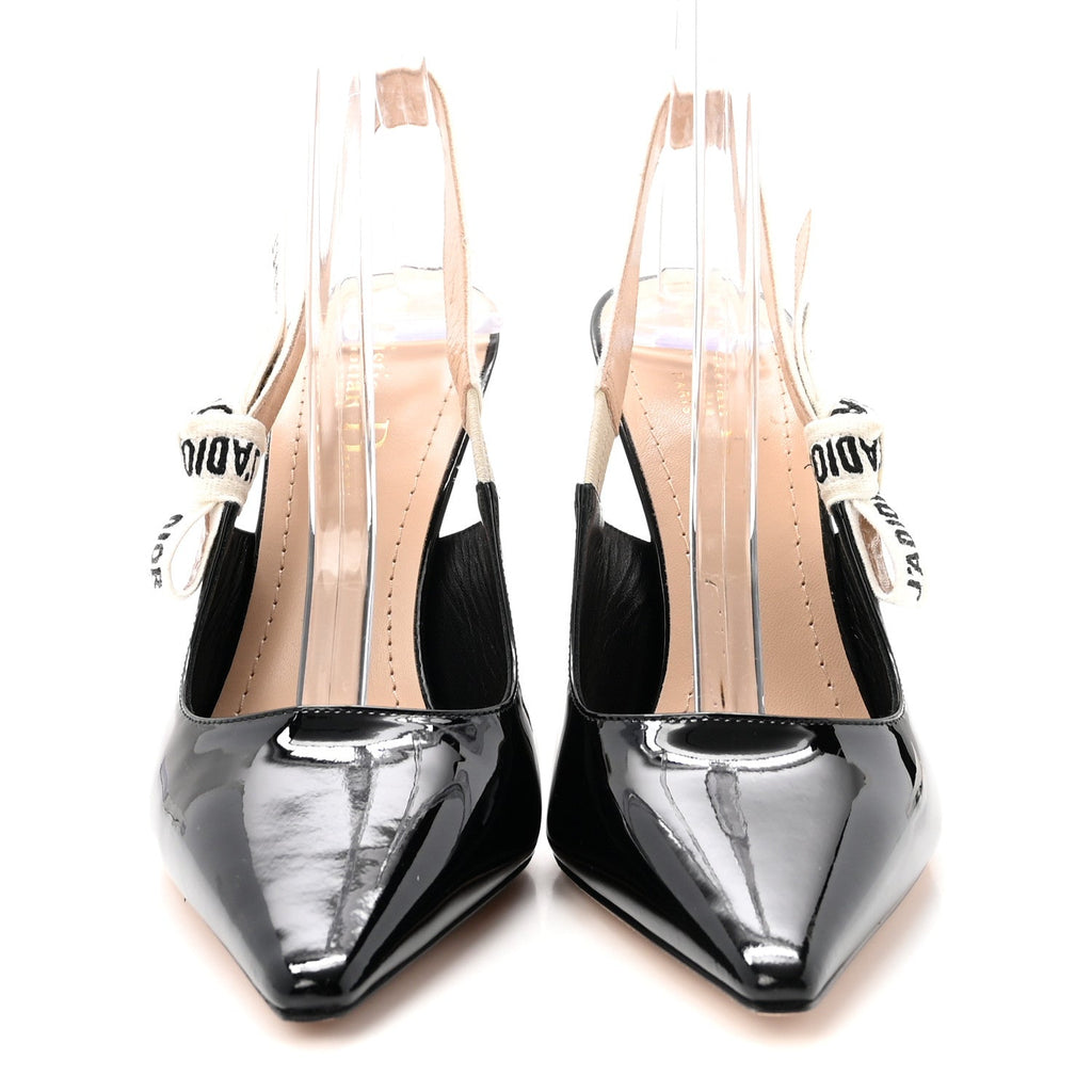 Patent Ribbon J'Adior Slingback 100mm Pumps 36 Black