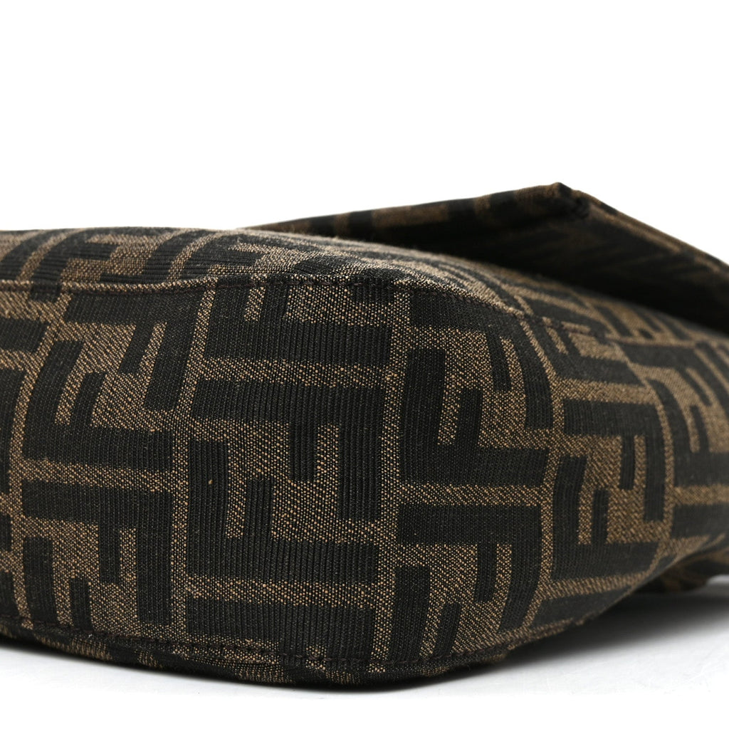 Fabric Jacquard FF 1974 Maxi Baguette Tobacco Moro Black