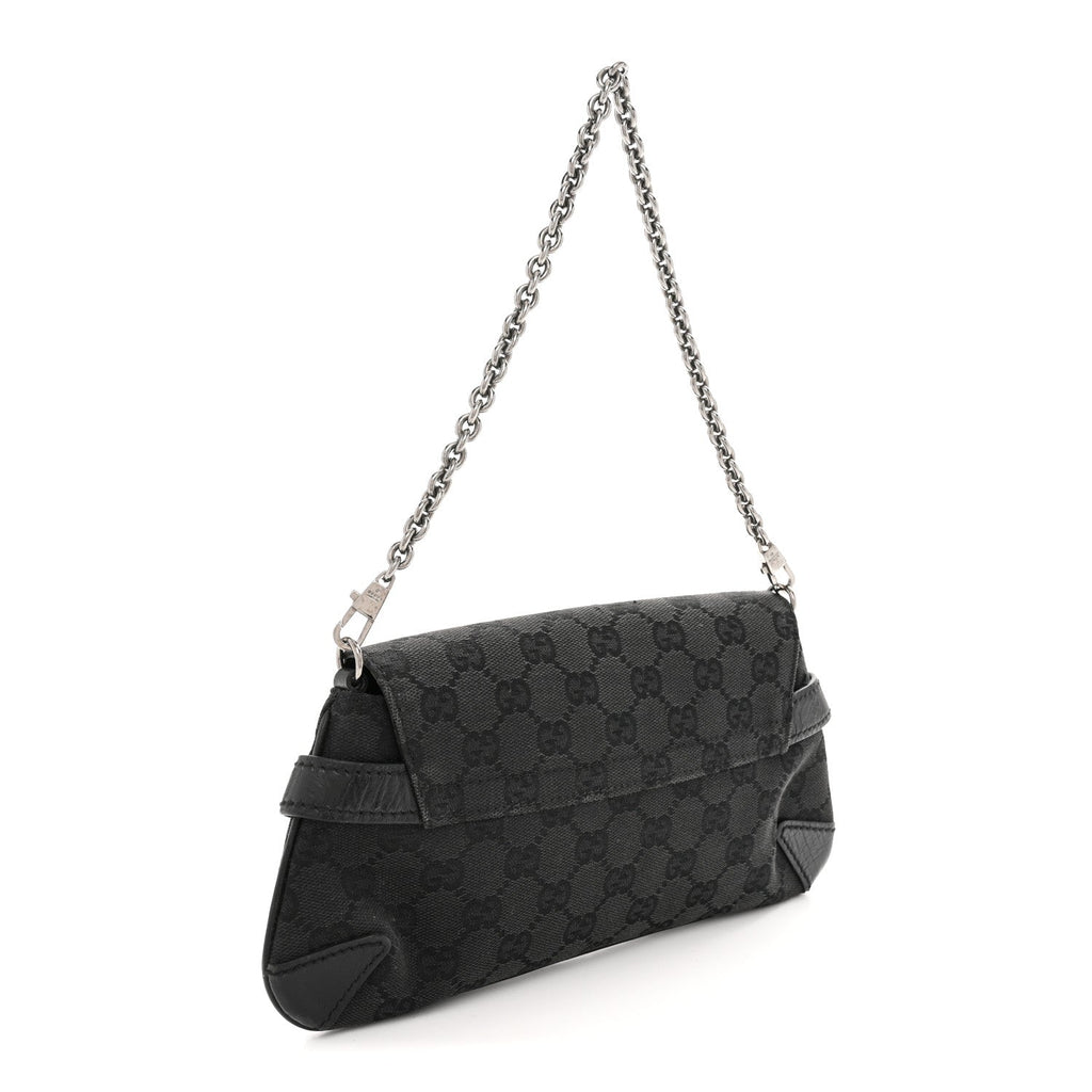 Monogram Horsebit Chain Clutch Black