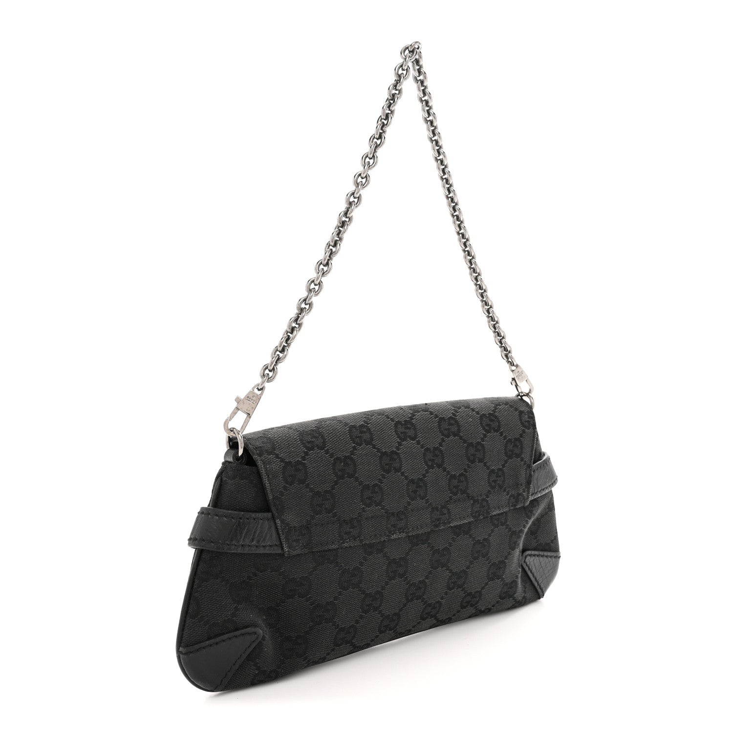 Monogram Horsebit Chain Clutch Black