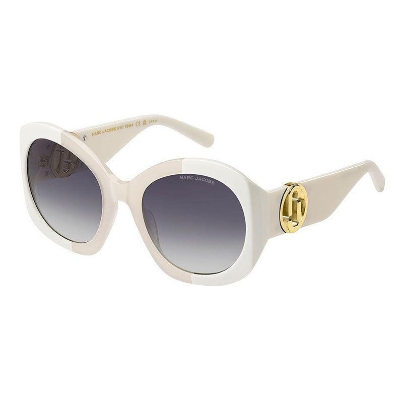 Marc Jacobs Sunglasses Butterfly Full Rim, White/Black Frame and Dark Grey Gradient Lens MARC722/S0CCP9O