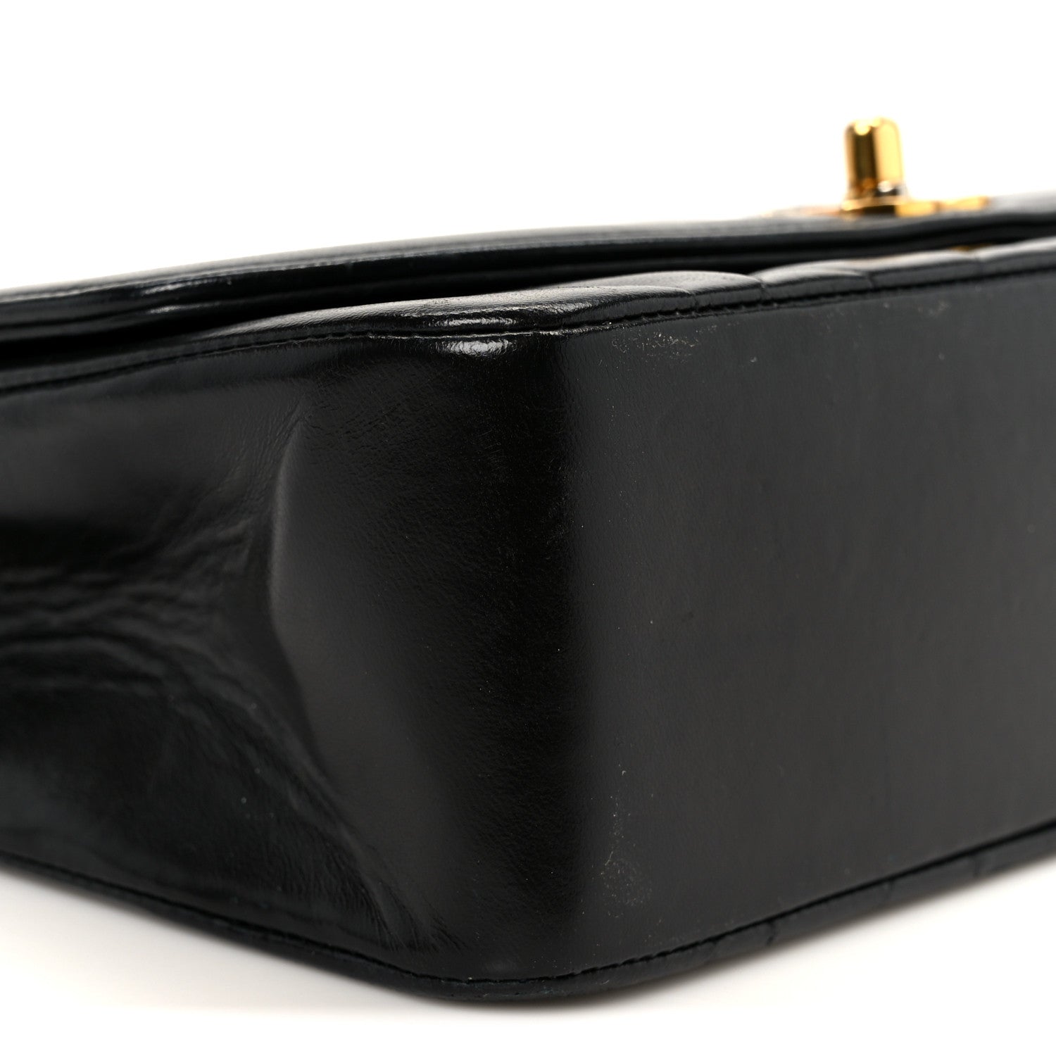 Lambskin Quilted Small Single Flap Black