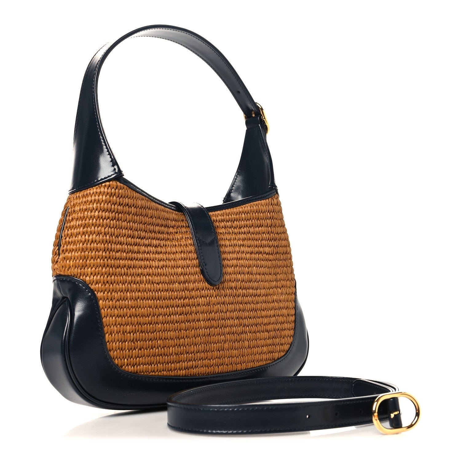 Straw Lux Boarded Dyana Lux Calfskin Small Jackie 1961 Hobo Natural Blue