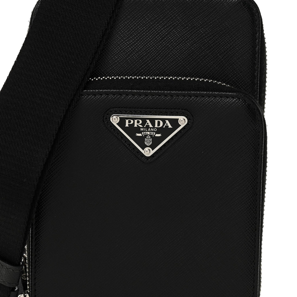 Saffiano Smartphone Case Crossbody Black