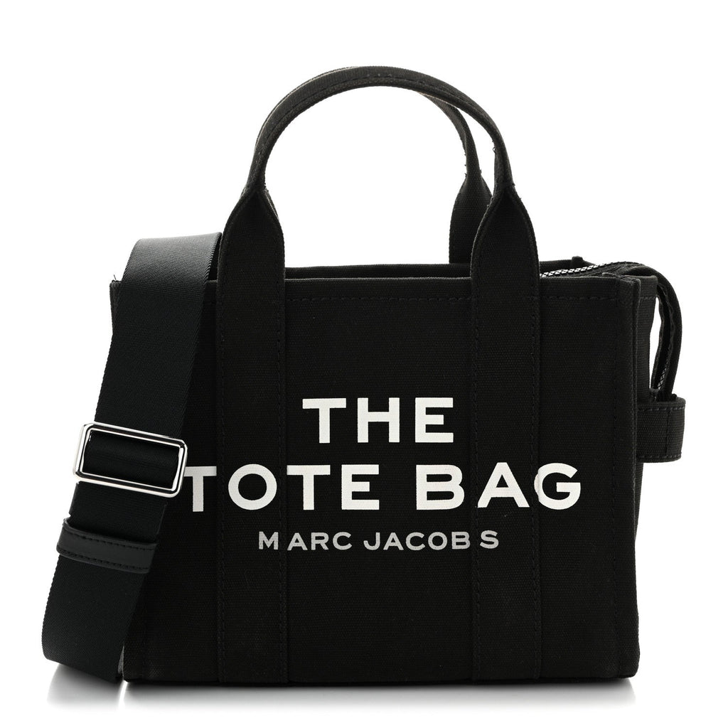 Cotton Canvas Small The Traveler Tote Bag Black