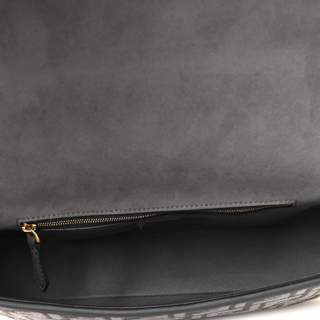 Chenille FF Embroidered Baguette Antracite Asfalto