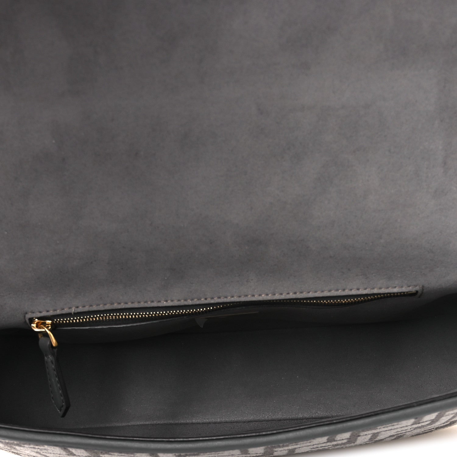 Chenille FF Embroidered Baguette Antracite Asfalto
