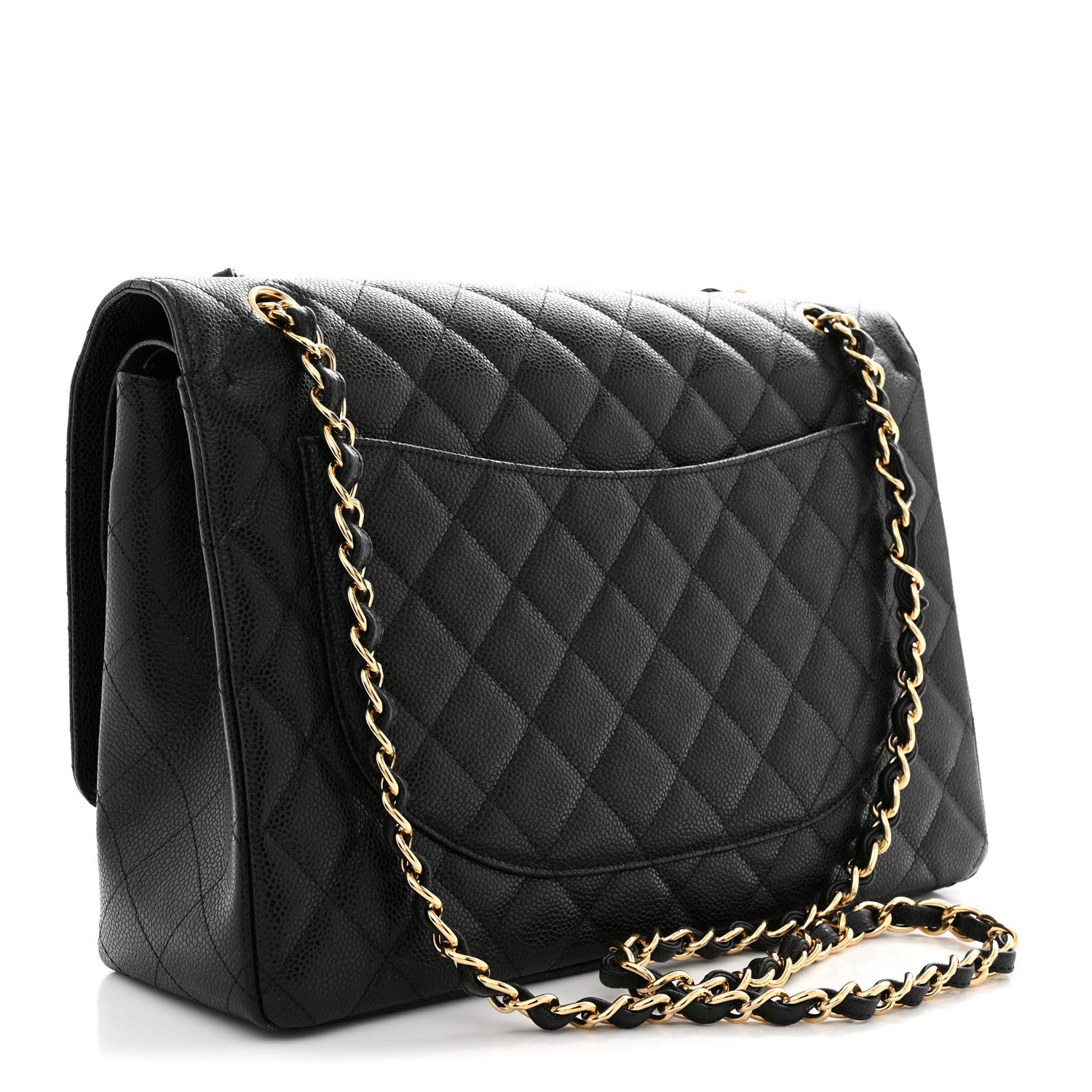 Caviar Quilted Maxi Double Flap Black