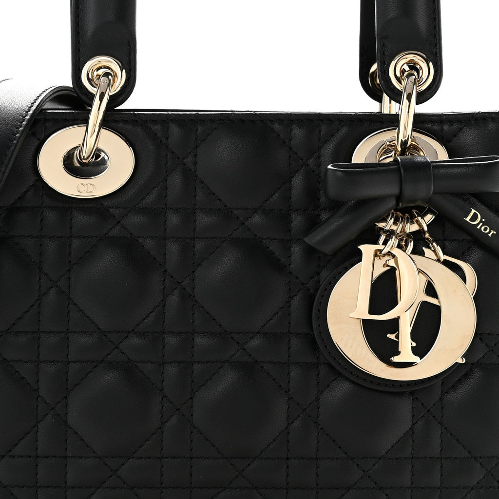 Lambskin Cannage Small Lady Dior Black