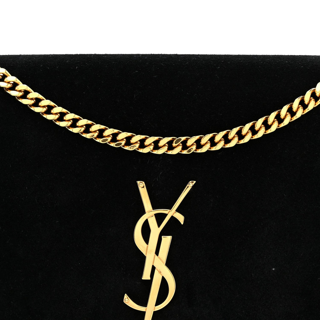 Suede Medium Classic Monogram Kate Tassel Satchel Black