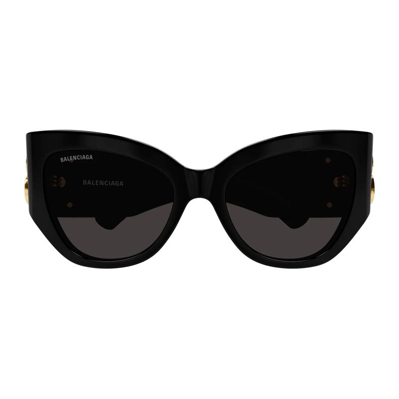 Balenciaga Sunglasses Butterfly Full Rim, Black Frame and Grey Lens BB0322S002