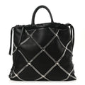 Nappa Chain Drawstring Shoulder Bag Black