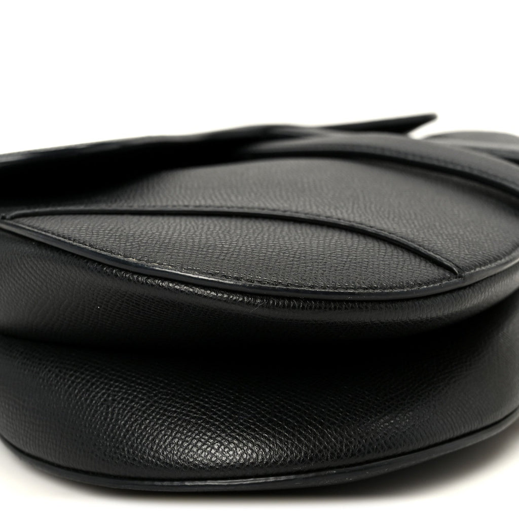 Grained Calfskin Saddle Bag Black