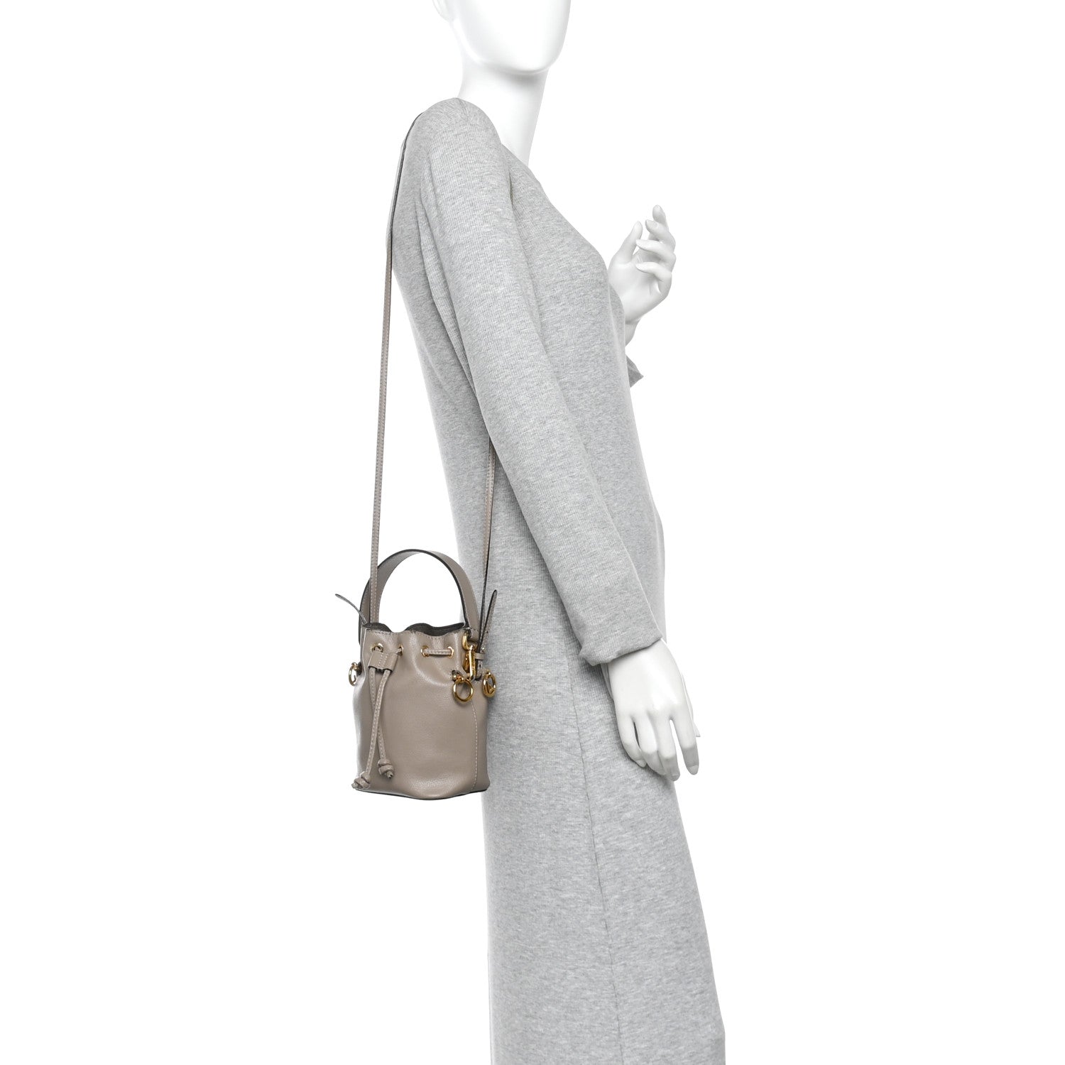Vitello Cruise F is Fendi Mini Mon Tresor Bucket Bag Tortora