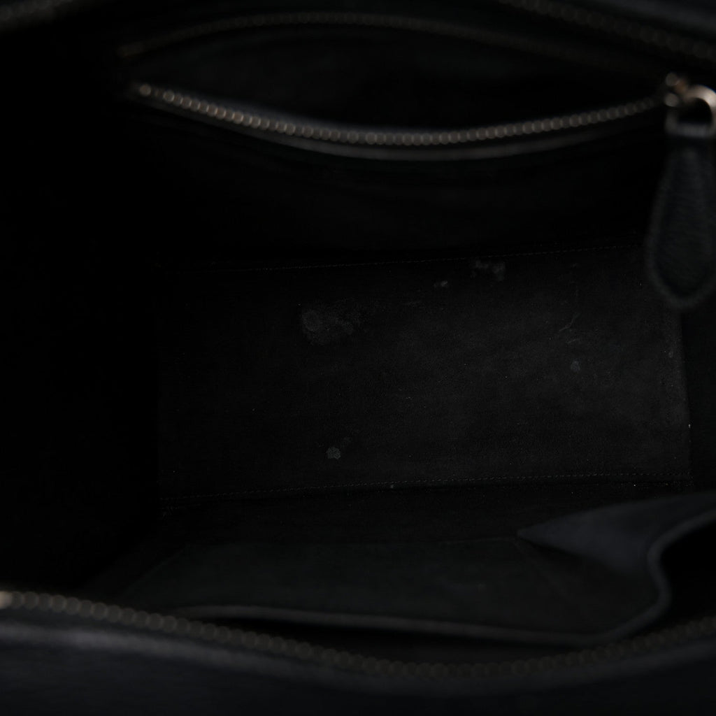 Drummed Calfskin Micro Luggage Black