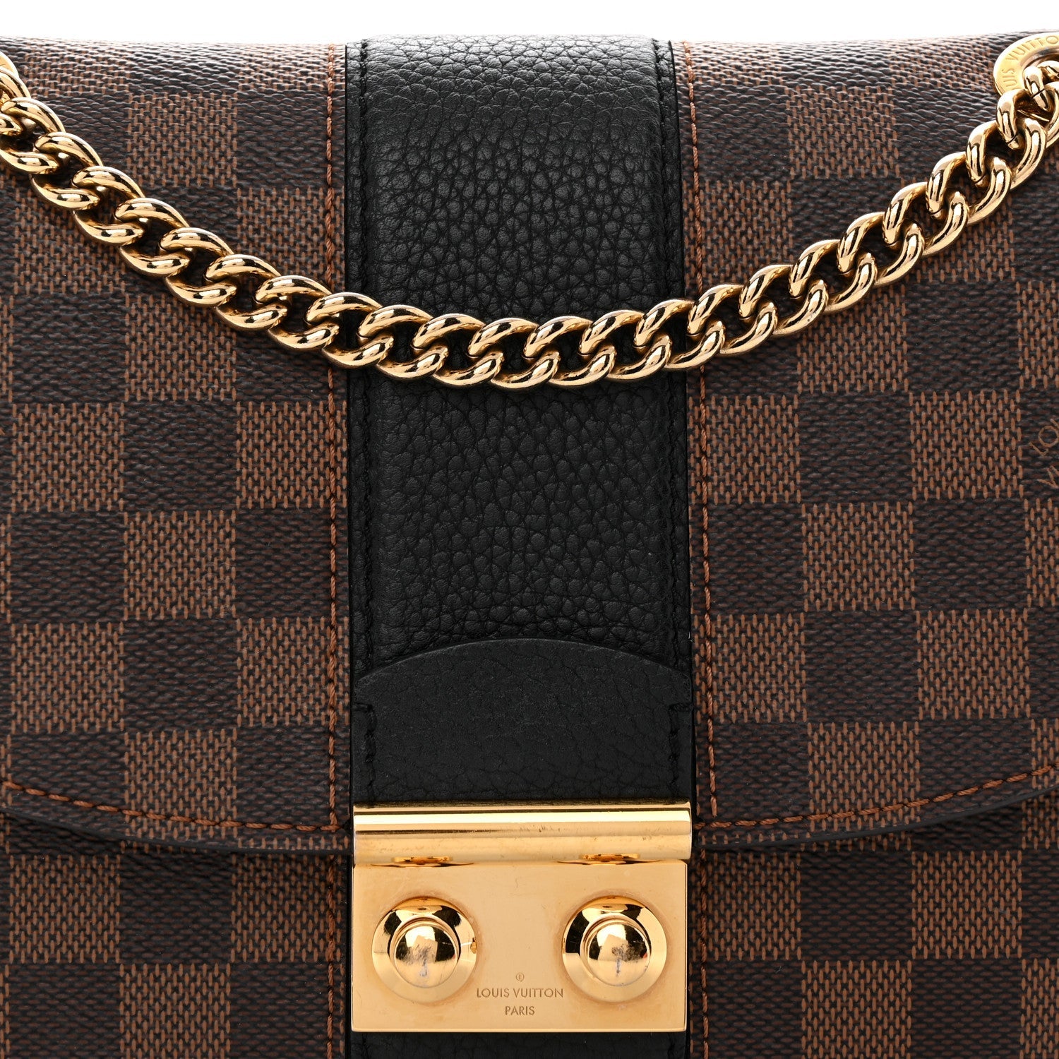 Damier Ebene Cuir Taurillon Wight Black