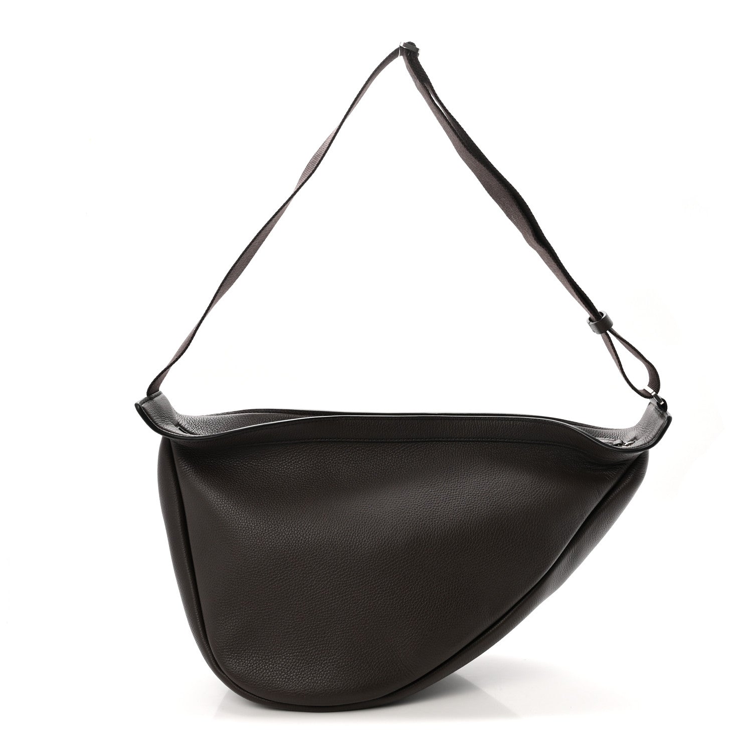 Grained Calfskin Large Slouchy Banana Bag Brunette