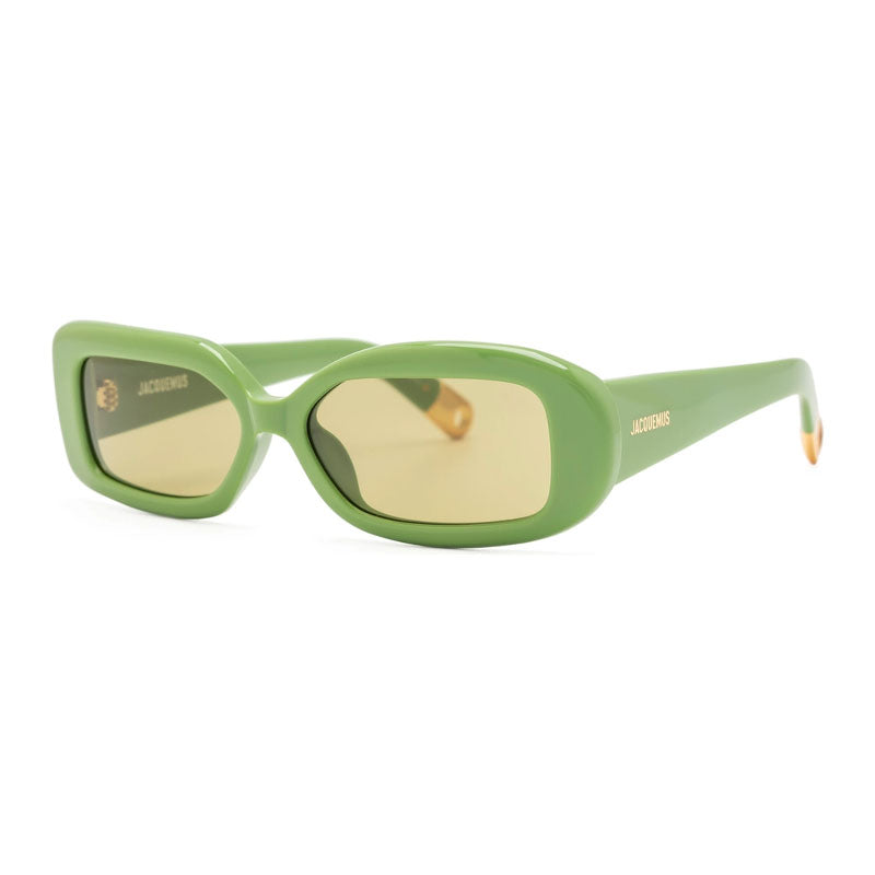 Jacquemus Sunglasses Rectangle Full Rim, White Frame and Blue Lens JAC/11C2