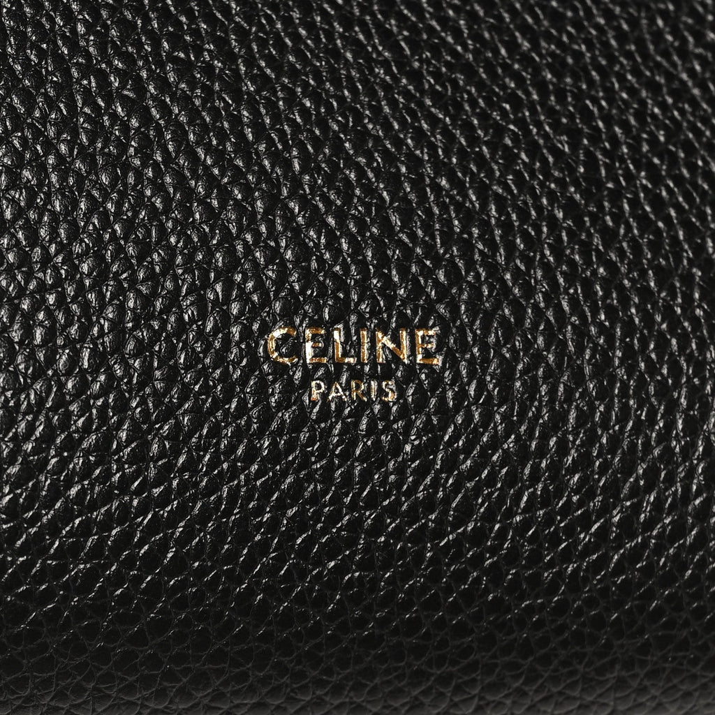 Soft Grained Calfskin Small Sangle Bucket Bag Black