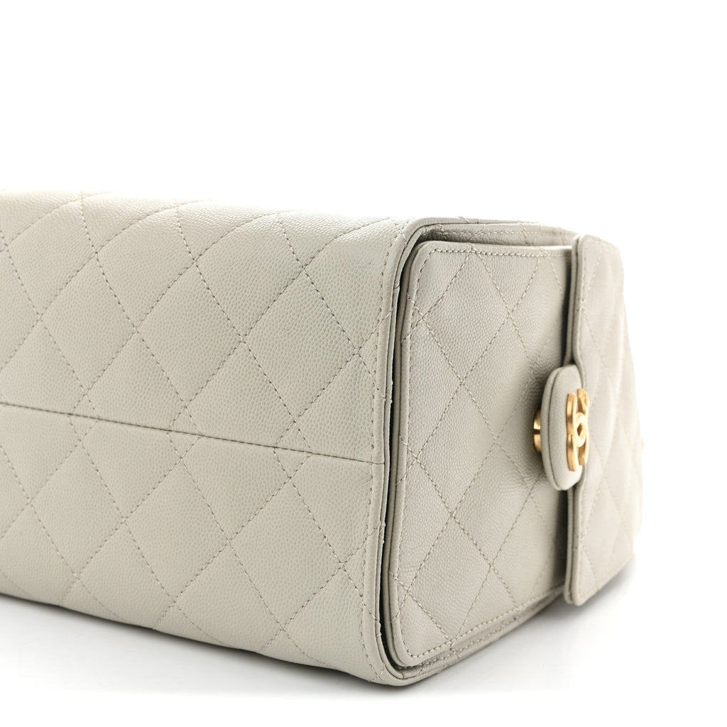 Caviar Quilted Small Chanel 25 Handbag Light Grey