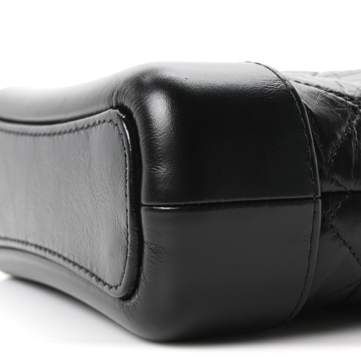 Aged Calfskin Quilted Small Gabrielle Hobo So Black