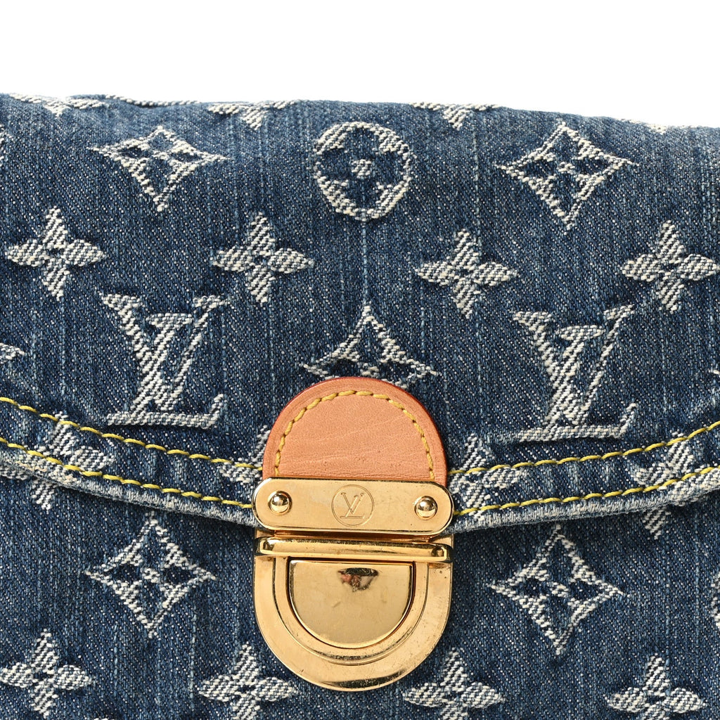 Monogram Denim Mini Pleaty Blue