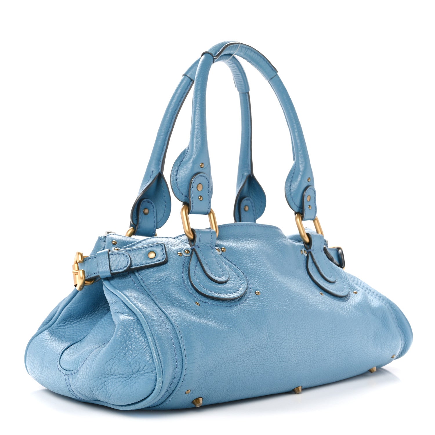Calfskin Medium Paddington Satchel Light Blue