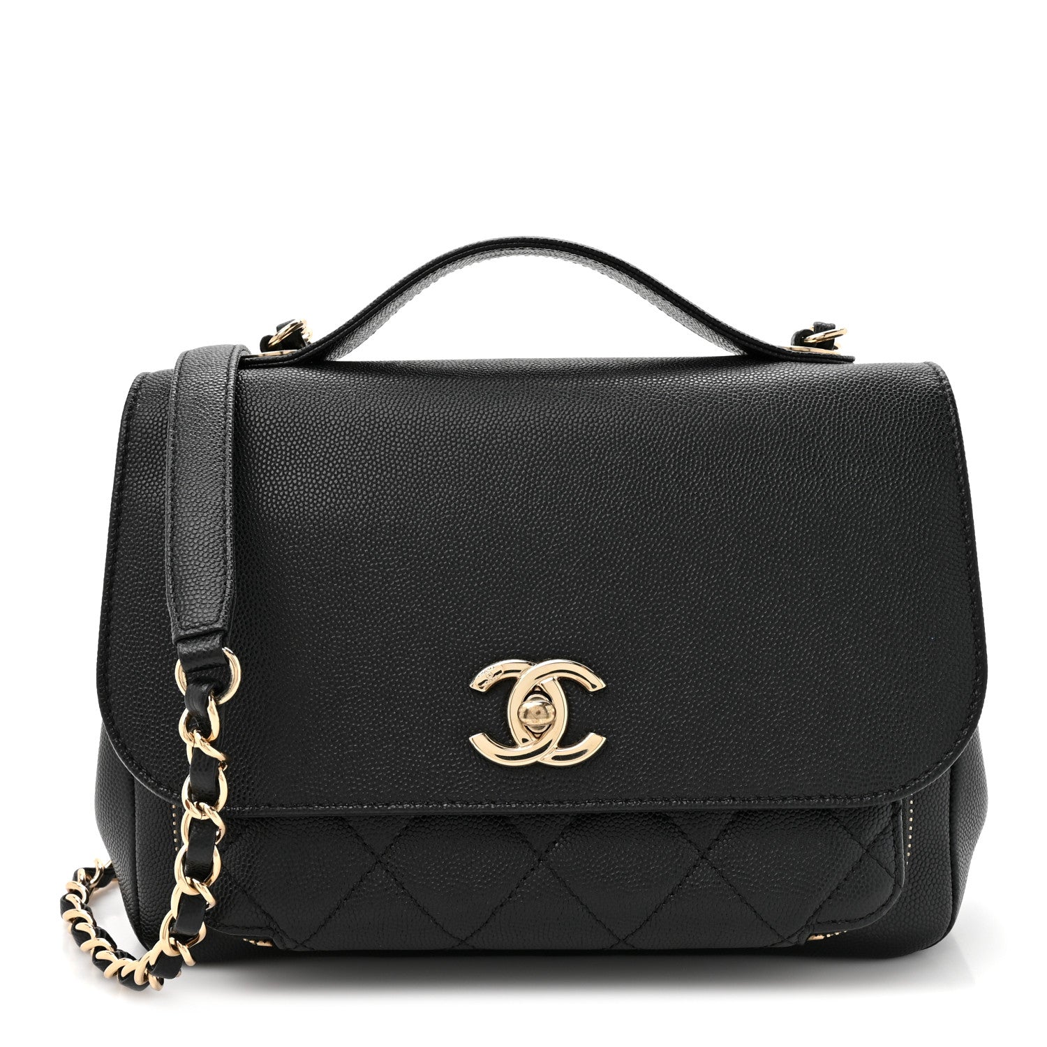 Caviar Quilted Medium Business Affinity Flap Black
