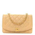 Lambskin Quilted Medium Single Flap Beige