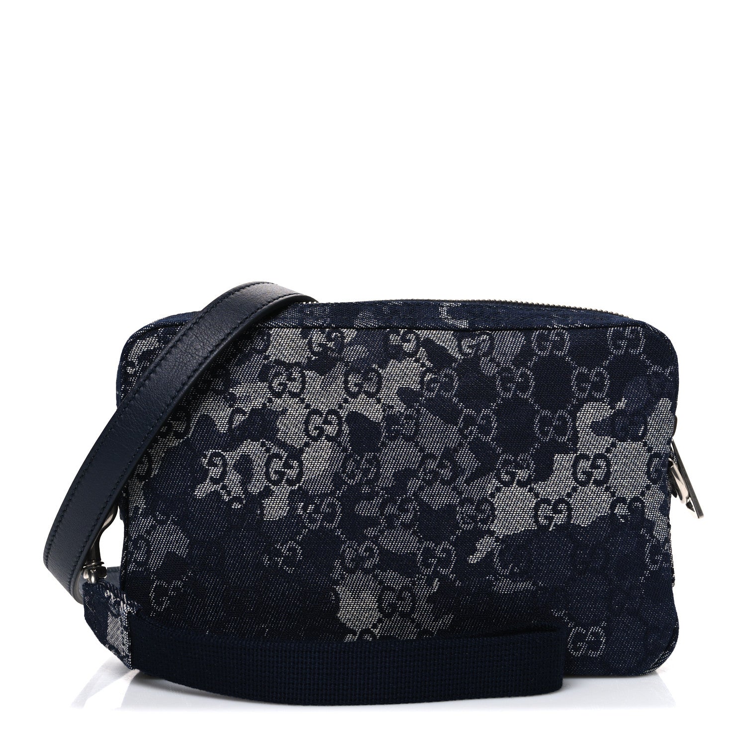 Denim GG Monogram Camouflage Small Crossbody Bag Blue