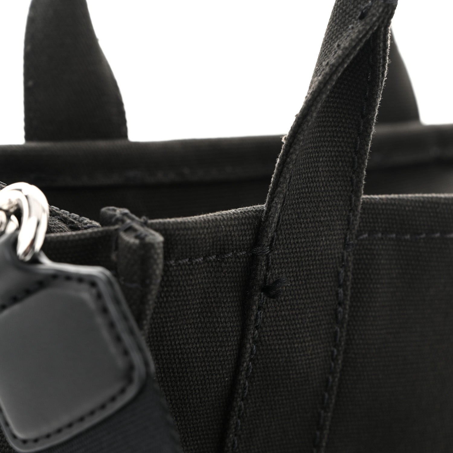 Cotton Canvas Small The Traveler Tote Bag Black
