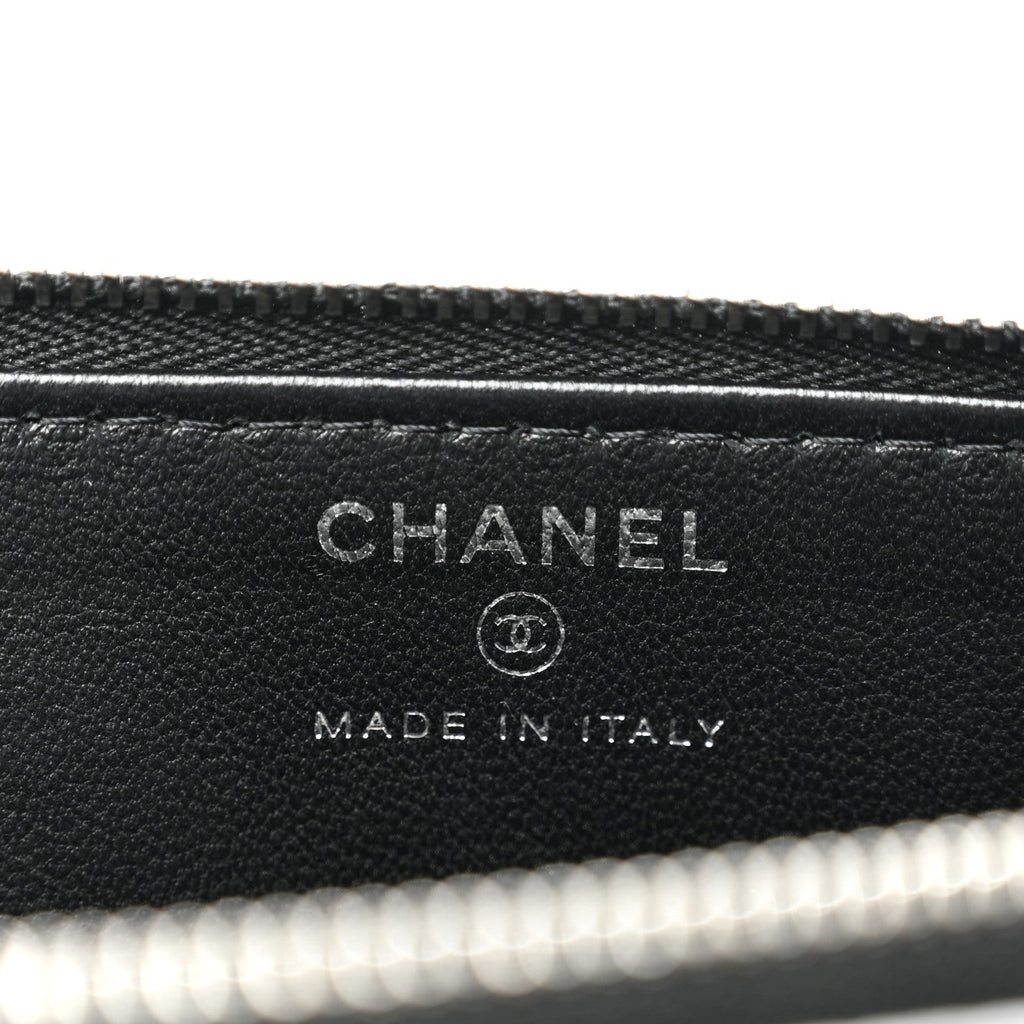 Metallic Lambskin Wave Clutch Black Silver