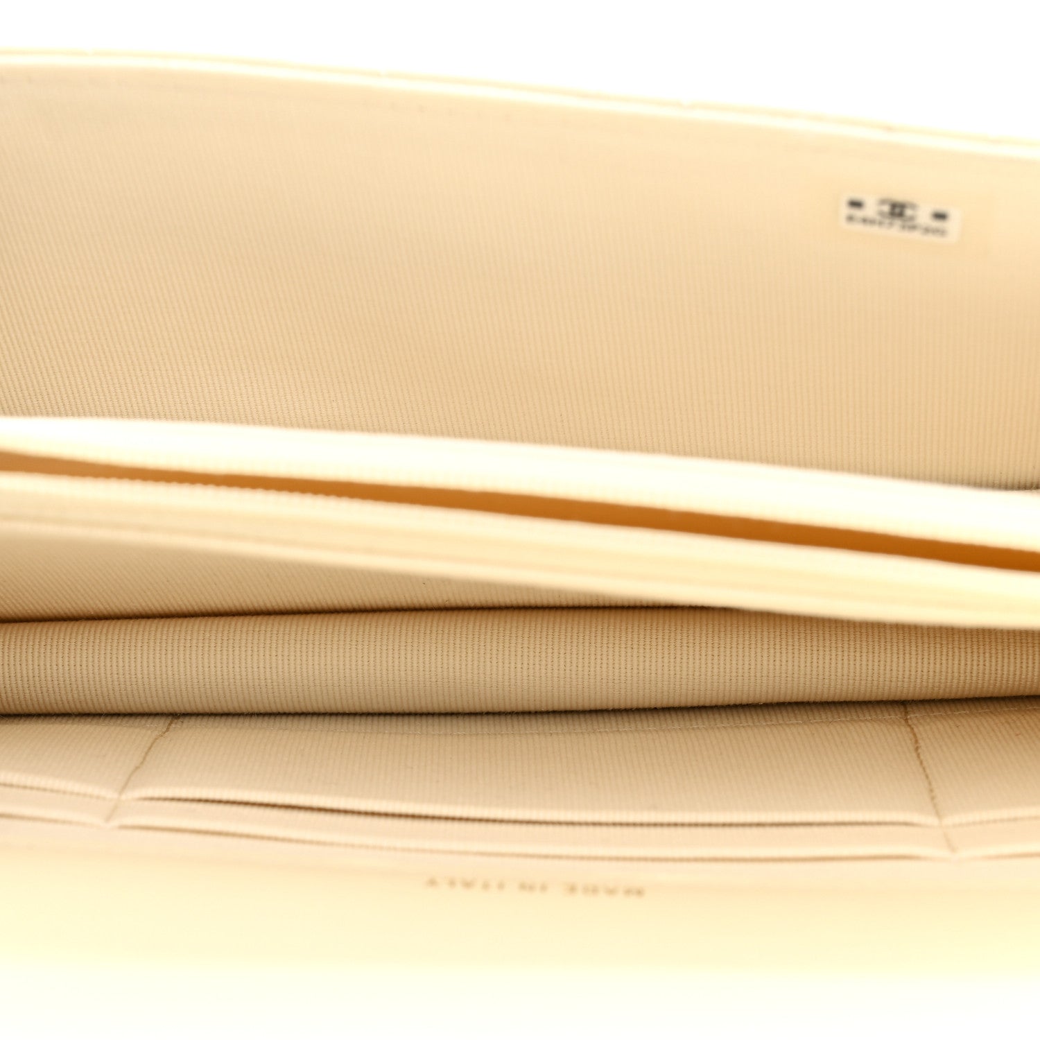 Lambskin Quilted Trendy CC Dual Handle Clutch With Chain Light Beige