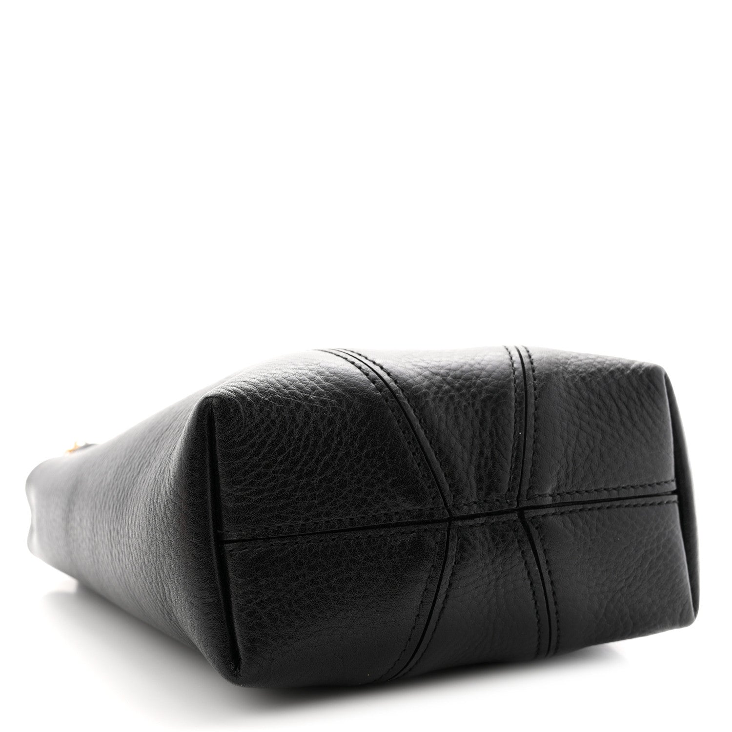 Grained Calfskin Small Spin Tote Black
