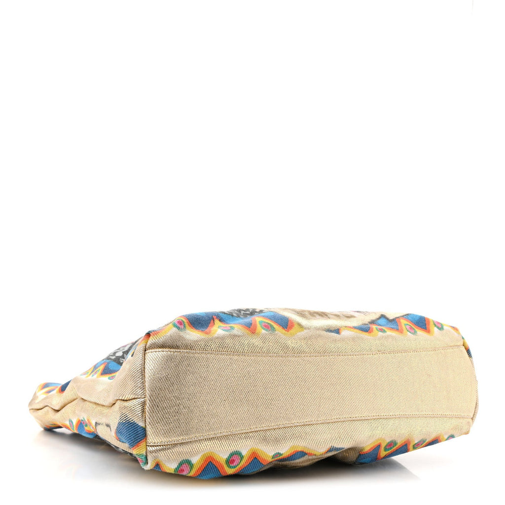 Graffiti Printed Canvas Street Spirit Tote Multicolor