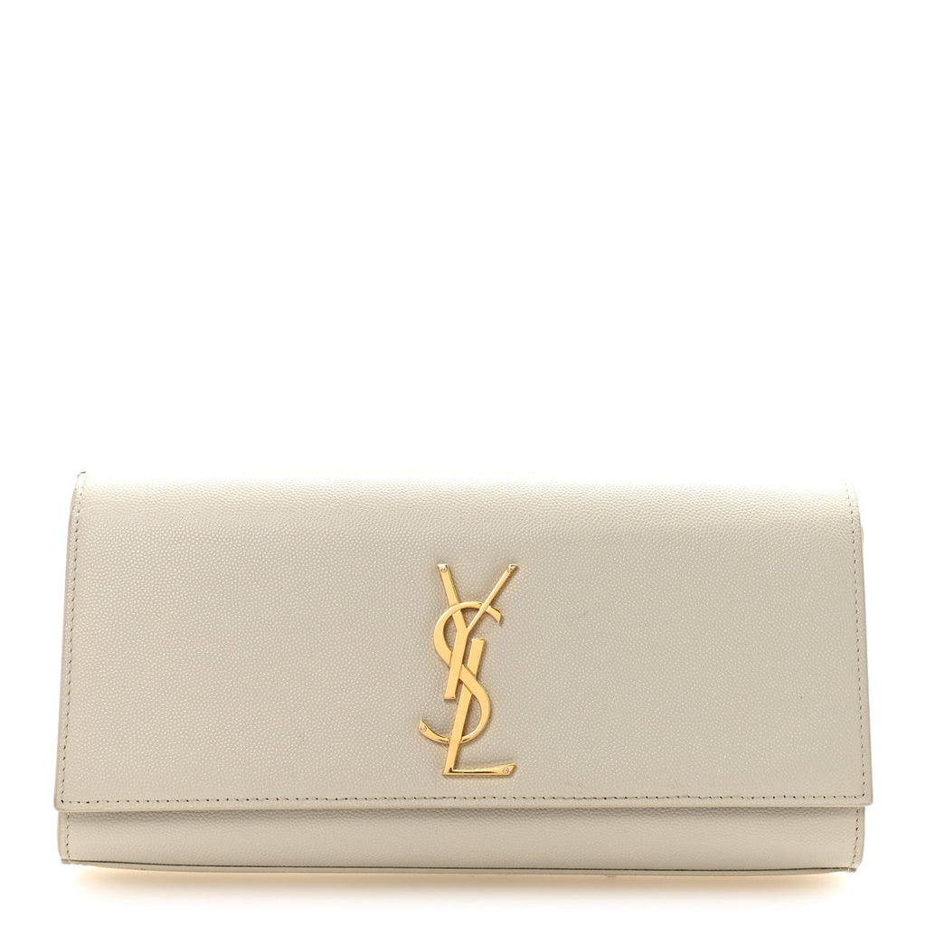 Grain De Poudre Classic Monogram Cassandre Clutch Crema Soft