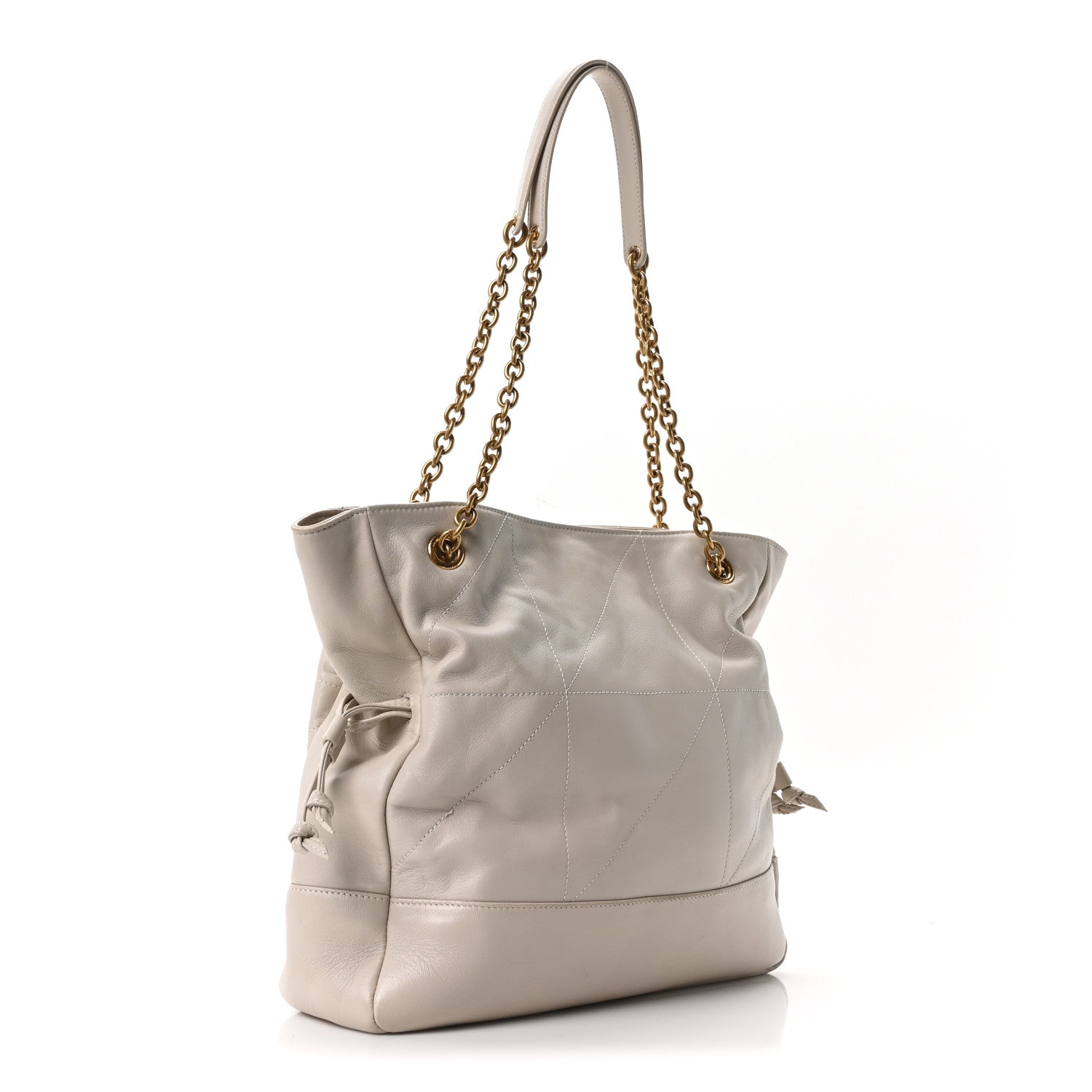 Lambskin Small Jamie Shopping Tote Creme Soft