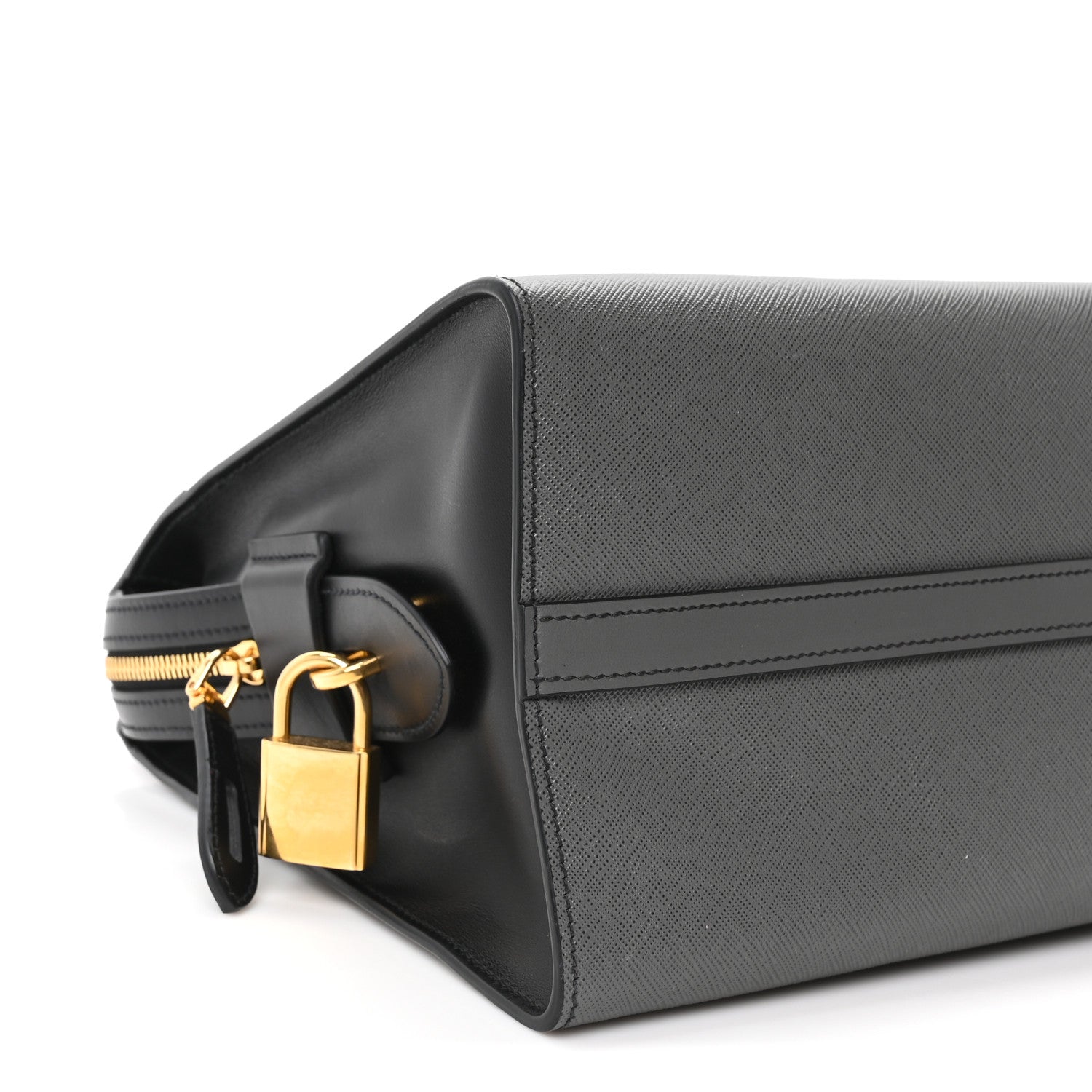 Saffiano City Calfskin Medium Esplanade Tote Mercurio Black