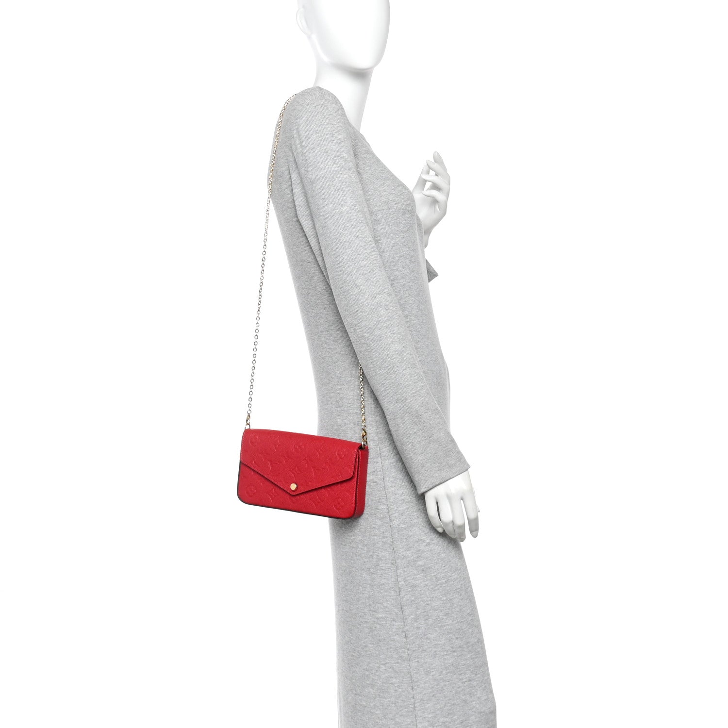Empreinte Pochette Felicie Chain Wallet Scarlet