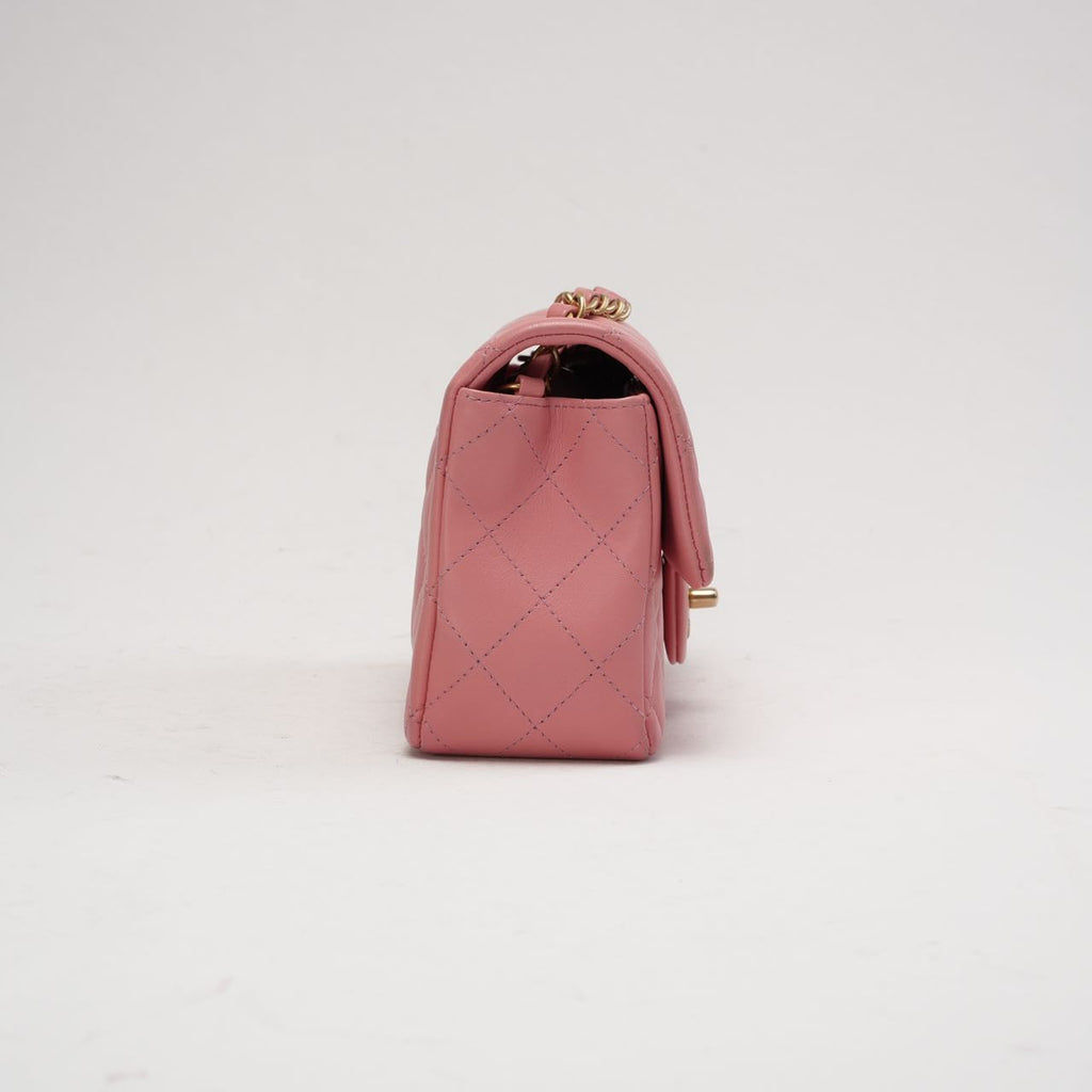 Chanel Pink Mini Rectangular Classic Flap Bag 2019