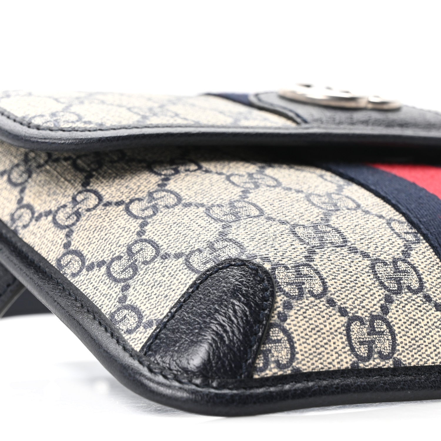 GG Supreme Monogram Web Small Ophidia Belt Bag 90 36 Beige Navy