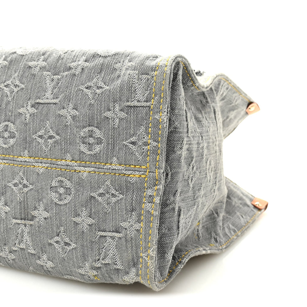 Monogram Denim Onthego MM Washed Gray