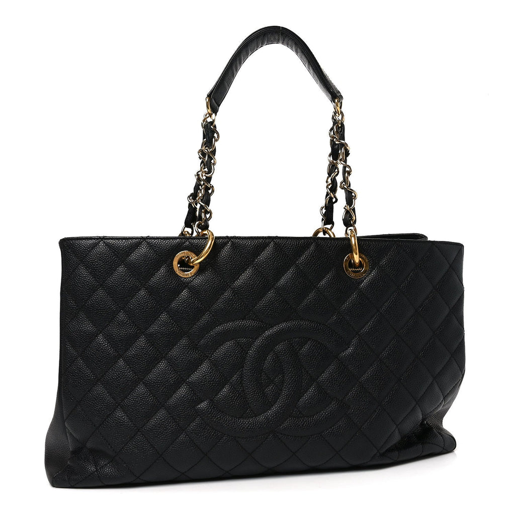 Caviar Quilted XL Grand Shopping Tote GST Black
