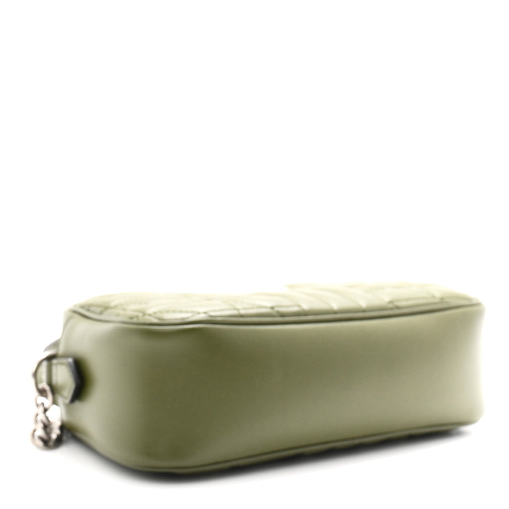Calfskin Matelasse Aria Small GG Marmont Chain Shoulder Bag Military Wood