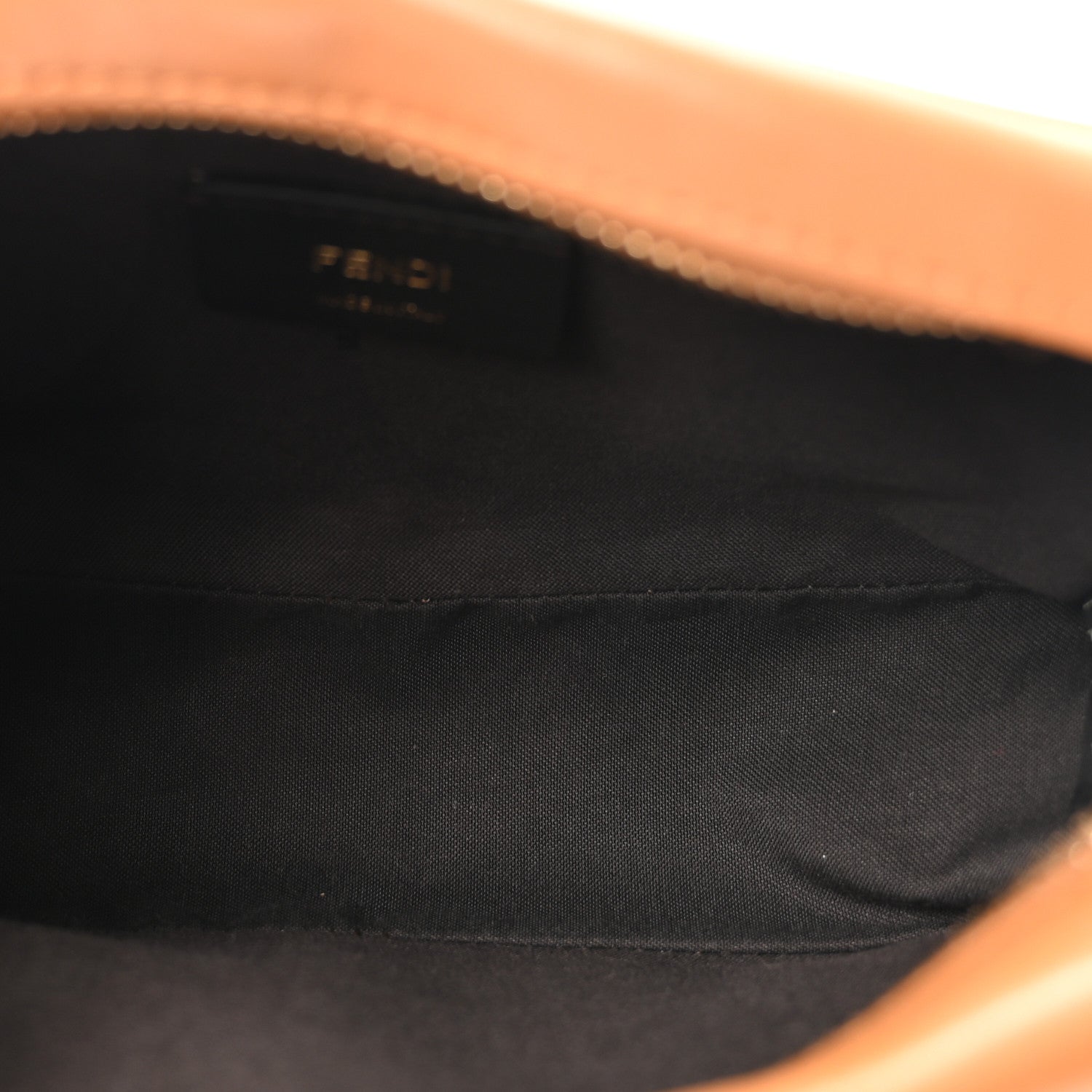 Glazed Fabric Vitello Century FF 1974 Stamp Patch Mini Camera Case Mogano Panna Caramello