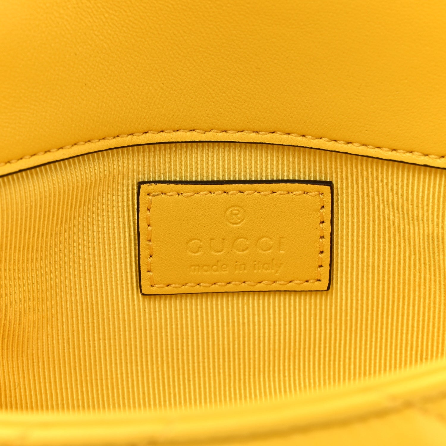 Lambskin Matelasse Mini GG Marmont Shoulder Bag Yellow