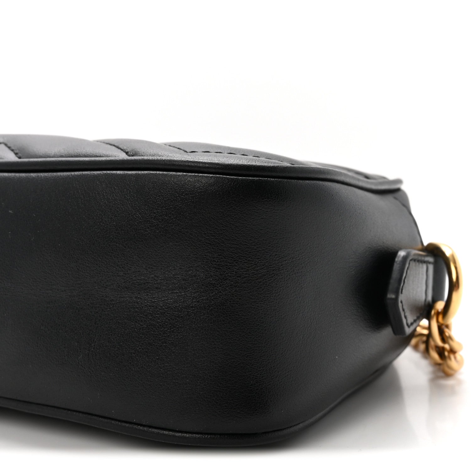 Calfskin Matelasse Mini GG Marmont Chain Shoulder Bag Black