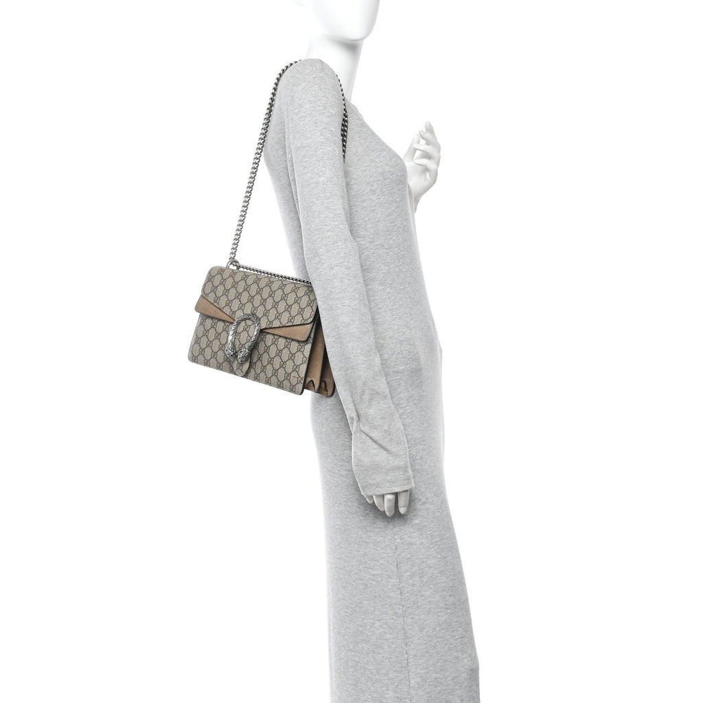 GG Supreme Monogram Small Dionysus Shoulder Bag Taupe